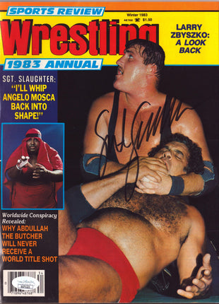 Sgt Slaughter signed Sports Review Wrestling Magazine Winter 1983 (w/ JSA)