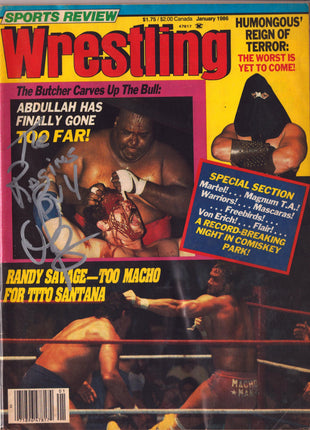 Manny Fernandez signed Sports Review Wrestling Magazine January 1986