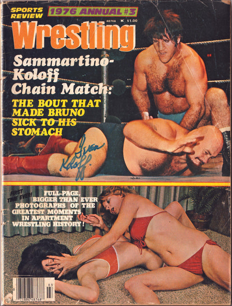 Ivan Koloff signed Sports Review Wrestling 1976 Annual #3 Magazine