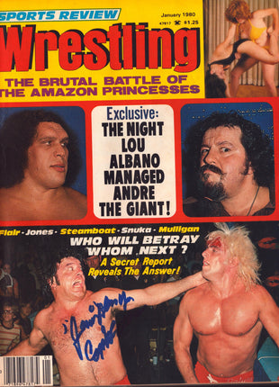 Captain Lou Albano signed Sports Review Wrestling Magazine January 1980