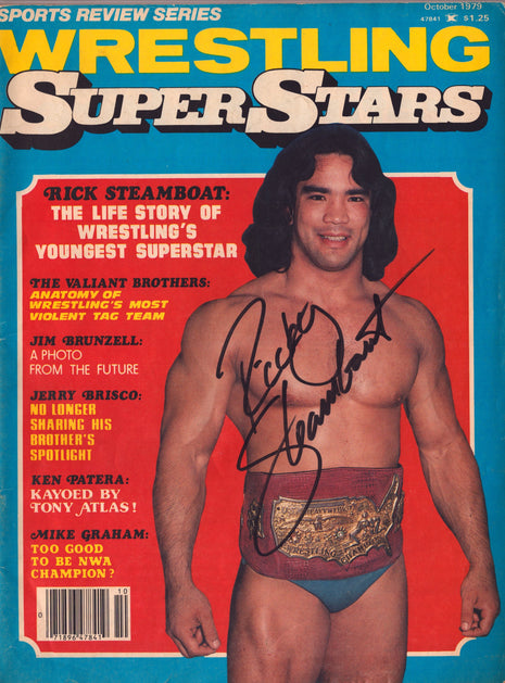 Ricky Steamboat signed Wrestling Superstars Magazine October 1979