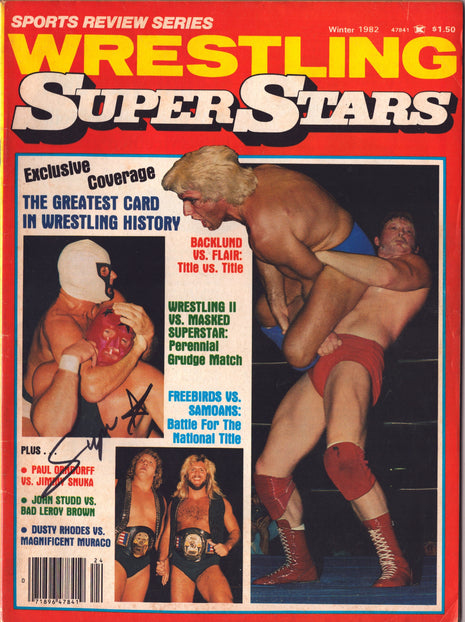 Masked Superstar signed Wrestling Superstars Magazine Winter 1982