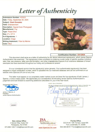 Giant Gonzalez signed 8x10 Photo (w/ JSA)