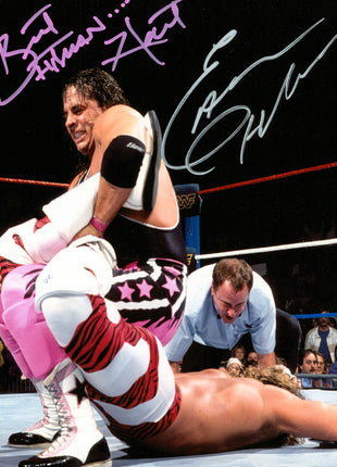 Bret Hart & Earl Hebner dual signed 8x10 Photo