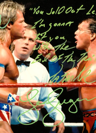Lex Luger, Tatanka & Mike Chioda triple signed 8x10 Photo