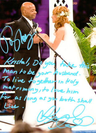 Teddy Long & Kristal Marshall dual signed 8x10 Photo
