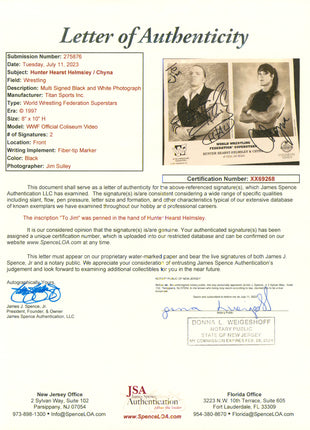 Triple H & Chyna dual signed 8x10 Photo (w/ JSA)