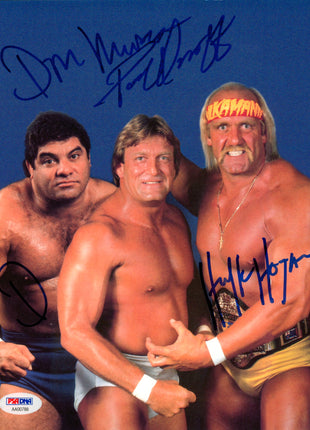 Photo 8x10 signée par Paul Orndorff, Hulk Hogan et Don Muraco (avec PSA)