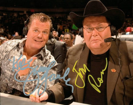 Jerry Lawler & Jim Ross dual signed 8x10 Photo