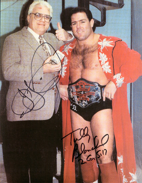 JJ Dillon & Tully Blanchard dual signed 8.5x11 Photo