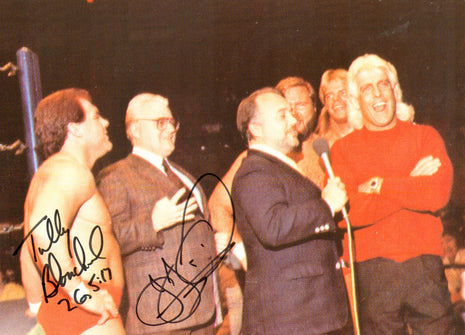 JJ Dillon & Tully Blanchard dual signed 8.5x11 Photo