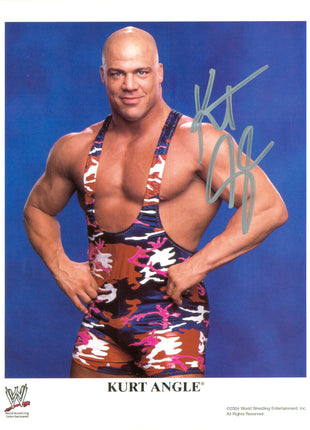 Kurt Angle signed 8x10 Photo *SILVER SHARPIE*