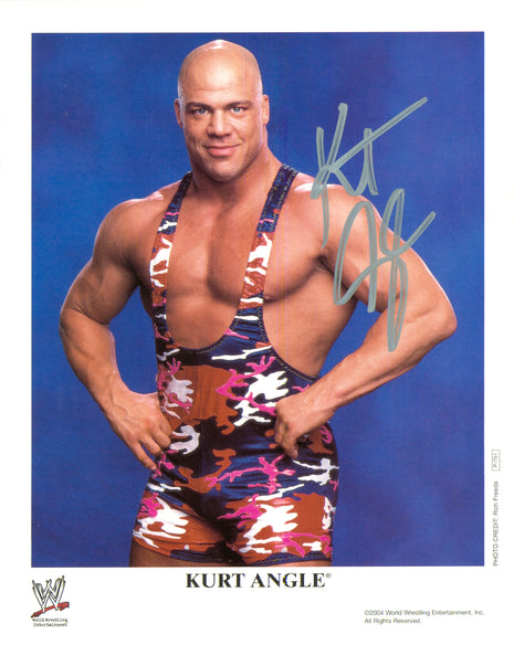 Kurt Angle signed 8x10 Photo *SILVER SHARPIE*