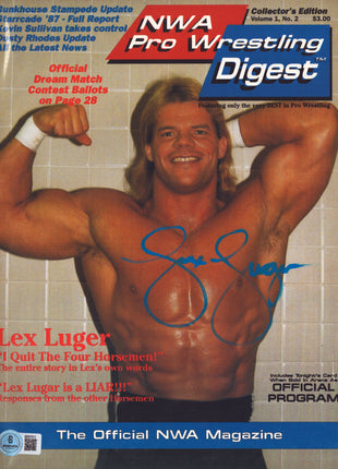 Lex Luger signed NWA Pro Wrestling Digest Program Volume 1 #2 (w/ Beckett)