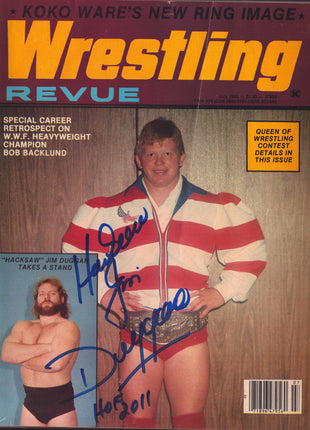 Jim Duggan signed Wrestling Revue Magazine July 1983