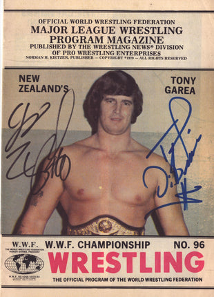 Ted DiBiase & Larry Zbyszko dual signed WWF Championship Wrestling Program #96