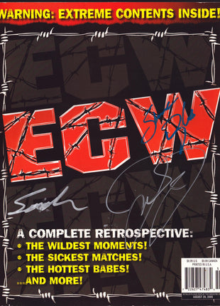 Sandman, Mick Foley & Shane Douglas triple signed ECW Retrospective Magazine August 2005