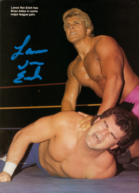 Lance Von Erich signed Magazine Page