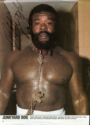 Junkyard Dog signed Magazine Page