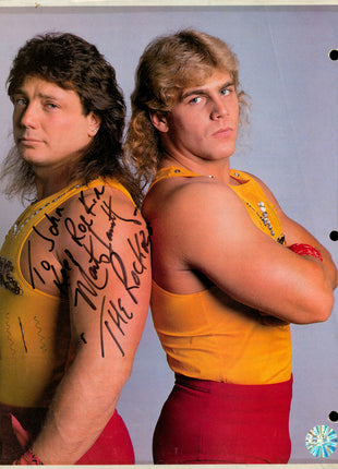 Hulk Hogan & Marty Jannetty dual signed Magazine Pages