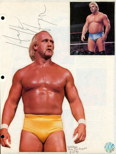 Hulk Hogan & Marty Jannetty dual signed Magazine Pages