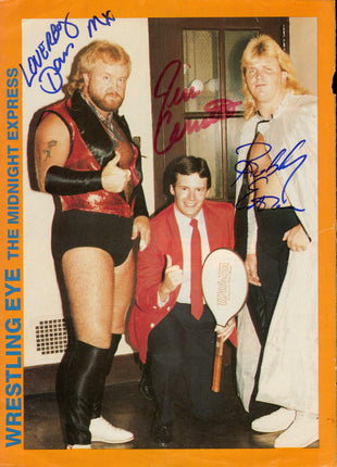 Jim Cornette. Bobby Eaton & Dennis Condrey triple signed Magazine Page