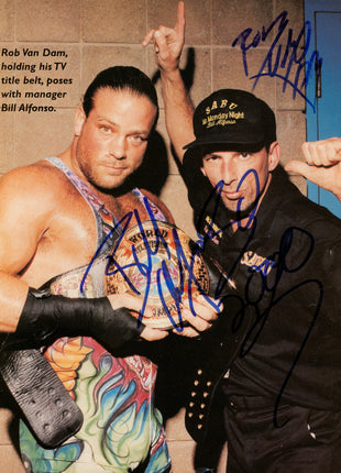 Rob Van Dam & Bill Alfonso dual signed Magazine Page