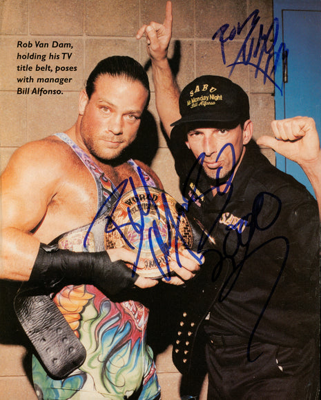 Rob Van Dam & Bill Alfonso dual signed Magazine Page