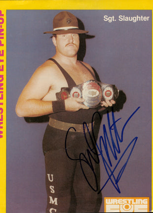 Sgt Slaughter signed Magazine Page