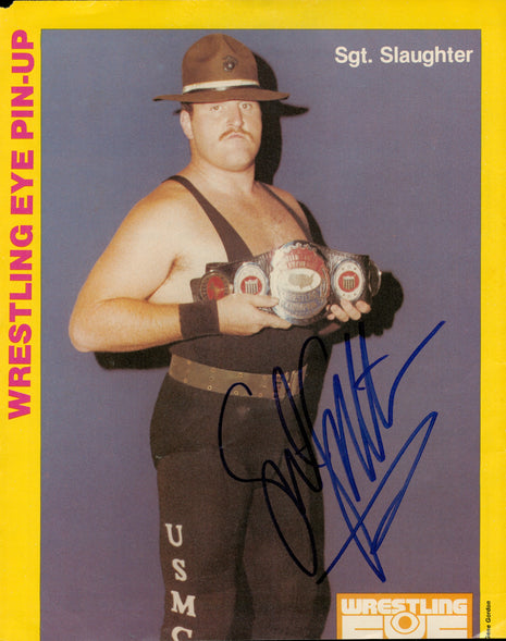 Sgt Slaughter signed Magazine Page