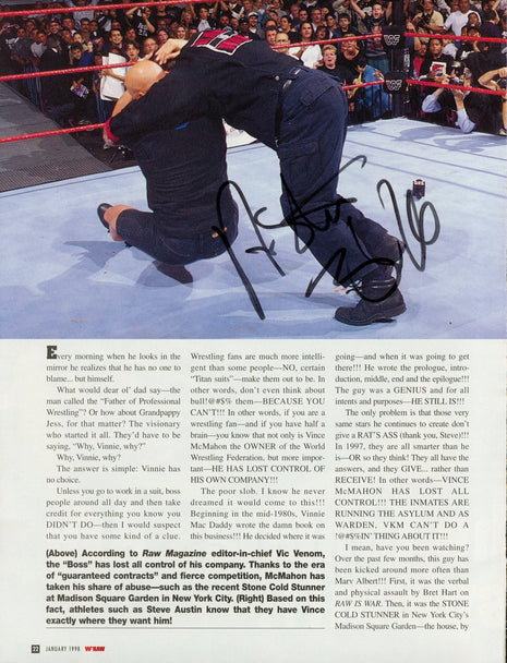 Stone Cold Steve Austin signed Magazine Page