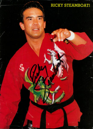 Ricky Steamboat & Van Hammer dual signed Magazine Page
