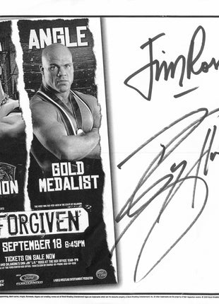 Jim Ross & Big Show dual signed WWE Unforgiven Placemat