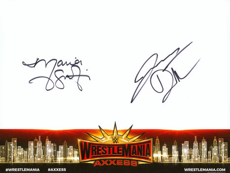 Marina Shafir & Jessamyn Duke dual signed WWE WrestleMania Axxess Placemat