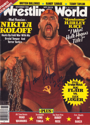 Nikita Koloff signed Wrestling World Magazine November 1986