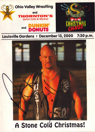 Stone Cold Steve Austin signed OVW Christmas Chaos Program December 13 2000