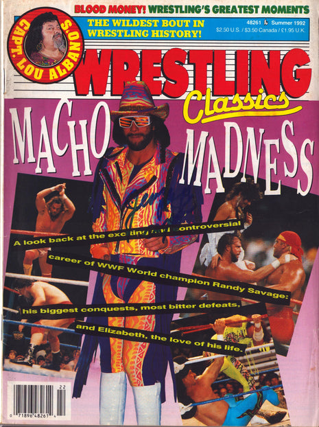 Captain Lou Albano signed Wrestling Classics Magazine Summer 1992