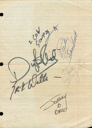 Dusty Rhodes, Erik Watts, Johnny B Badd, Ricky Steamboat, Shane Douglas & 2 Cold Scorpio multi-signed Piece of Paper