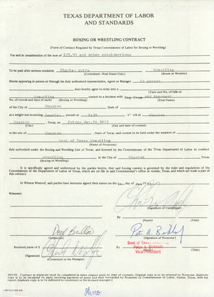 Gino Hernandez signed Texas Wrestling Contract (January 16 1983)