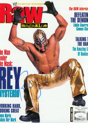 Rey Mysterio signed WWE Raw Magazine Cover (w/ JSA)