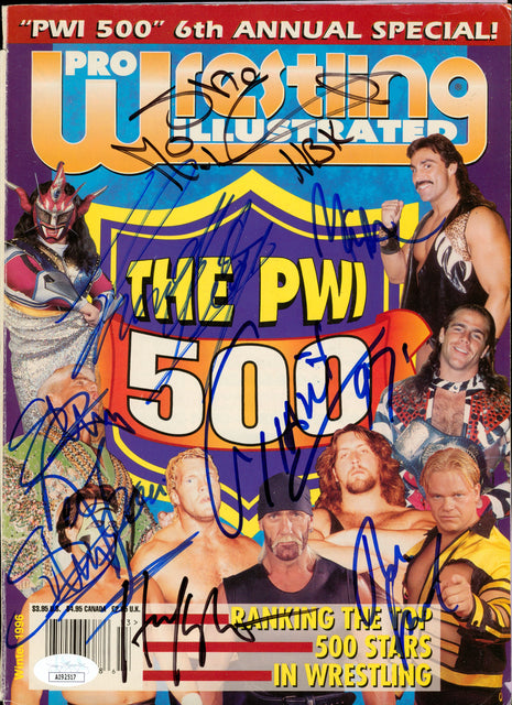 Multi-signed Pro Wrestling Illustrated Magazine Cover (w/ JSA)