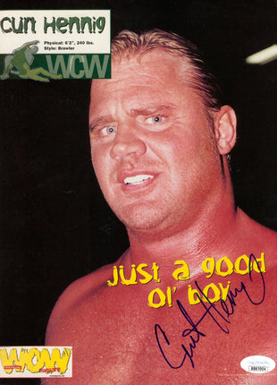 Curt Hennig signed Magazine Page (w/ JSA)