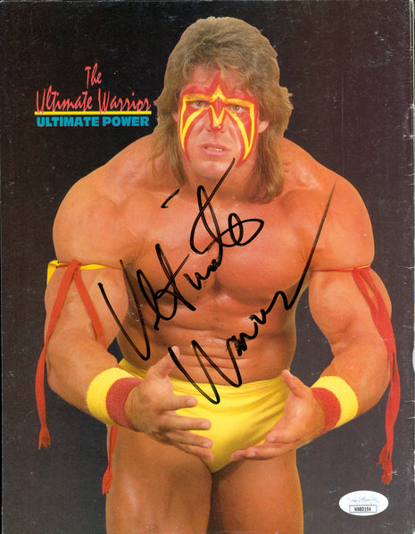 Ultimate Warrior signed WWF Program Back Cover (w/ JSA)