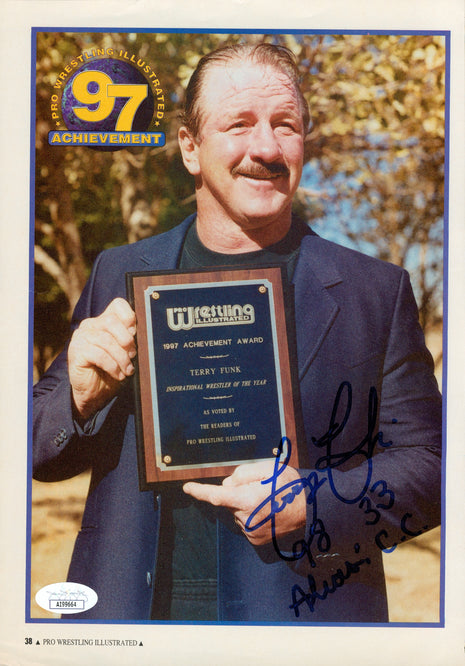 Terry Funk signed Magazine Page (w/ JSA)