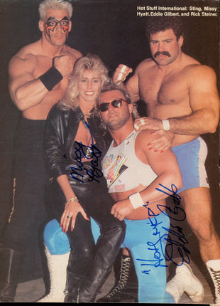Eddie Gilbert & Missy Hyatt dual signed Magazine Page