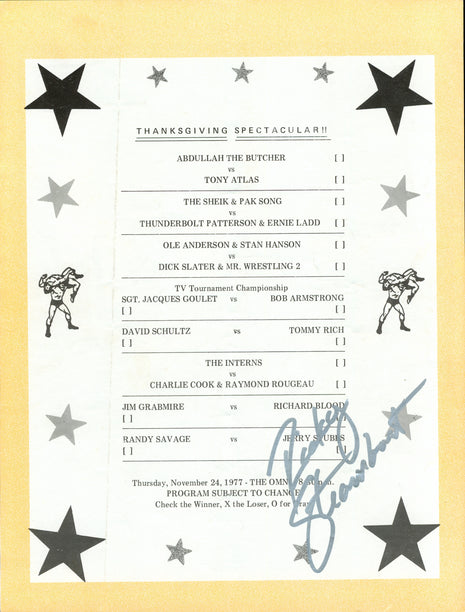 Ricky Steamboat signed Georgia Wrestling Ringsider Program Vol. 77 No. 47