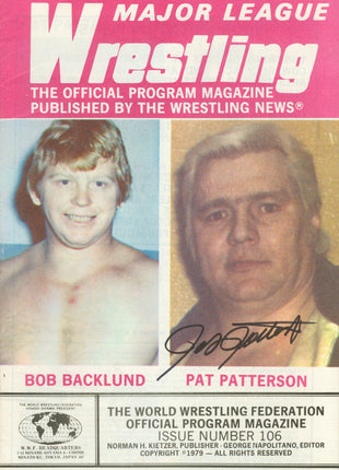 Pat Patterson signed WWF Major League Wrestling Event Program Number 106