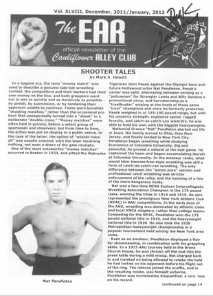 Dark Journey signed Cauliflower Alley Club Program (December 2011/January 2012)