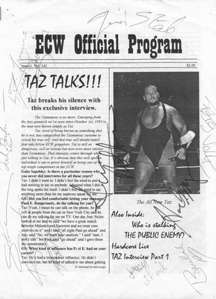 Multi-signed ECW Barbed Wire, Hoodies & Chokeslams 6/17/95 Event Program