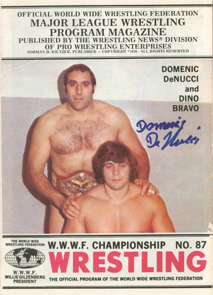 Domenic DeNucci signed WWWF Championship Wrestling Event Program No. 87